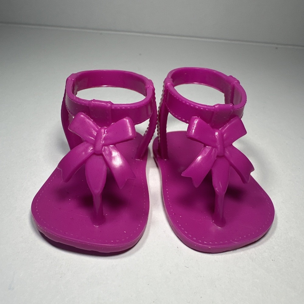 Baby Alive Purple ish Pink Sandals With Bow Replacement Doll Shoes